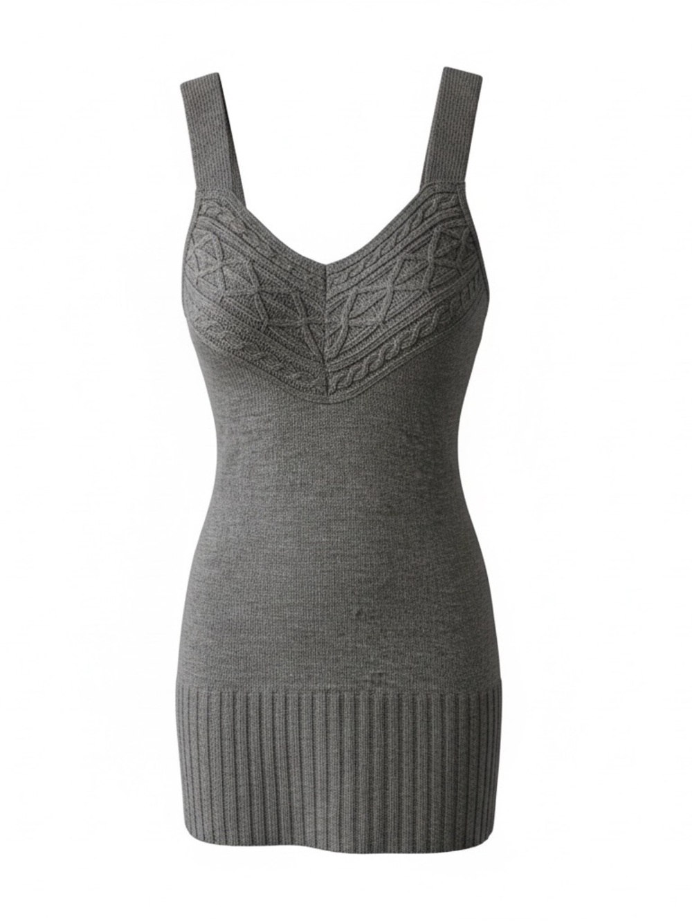 Energie Gray Knit Shapewear Tank Dress
